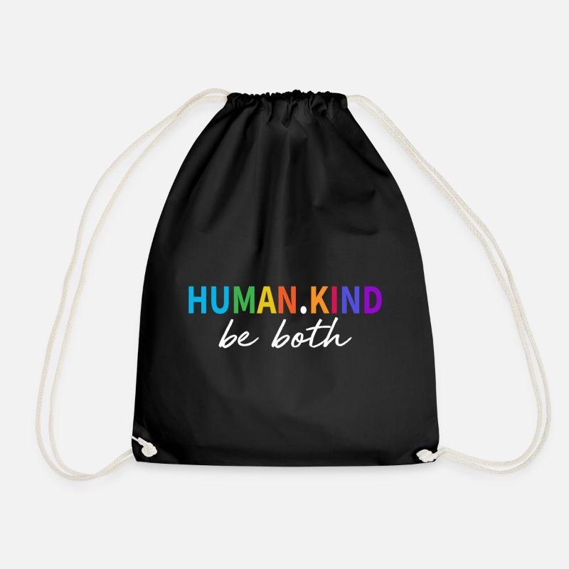 Menschliche Art seien beide Retro Farben Freundlichkeit Cooles Geschenk - Turnbeutel - Schwarz