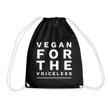 Vegan For The Voiceless - Drawstring Bag - black - Front
