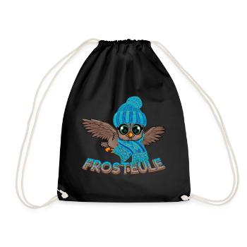 Frosteule Eule Frostbeule Herbst Winter - Turnbeutel - Schwarz - Vorne