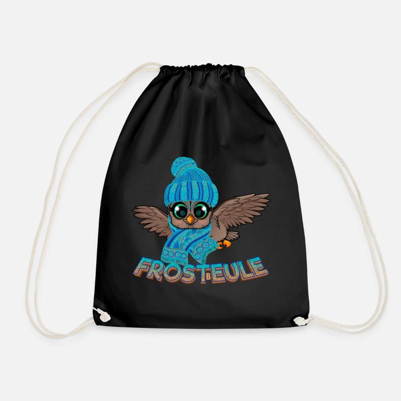 Frosteule Eule Frostbeule Herbst Winter - Turnbeutel - Schwarz