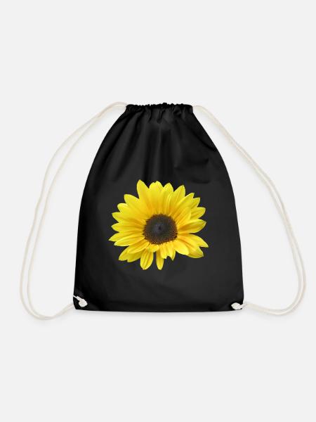 Sonnenblume, Sonnenblumen, Blume, Blüte, floral - Turnbeutel - Schwarz
