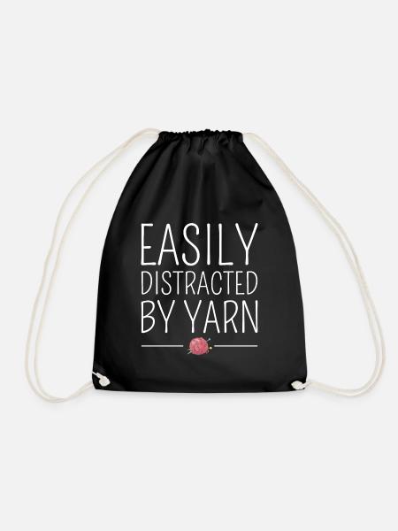 Crocheting Crochet Knitting Crocheter Funny - Drawstring Bag - black