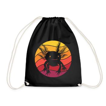 Axolotl Retro Style Vintage - Drawstring Bag - black - Front