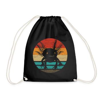 Axolotl Retro Style Vintage - Drawstring Bag - black - Front