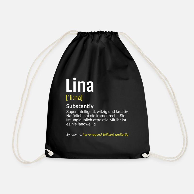 Lina Name Definition - Turnbeutel - Schwarz