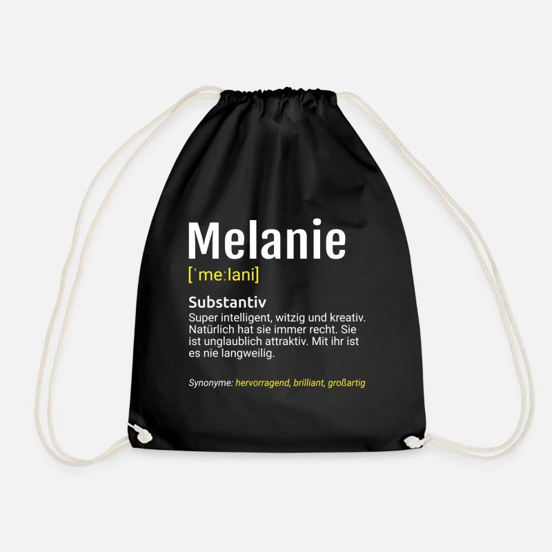 Melanie Name Definition - Turnbeutel - Schwarz