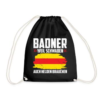Badner Geschenke | Baden Badisch Badener Karlsruhe - Turnbeutel - Schwarz - Vorne