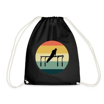 Artistic Gymnastics Parallel Bars Gymnast Vintage - Drawstring Bag - black - Front