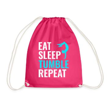 Power Tumbling Gymnastics Gymnast Acrobatics Funny - Drawstring Bag - fuchsia - Front