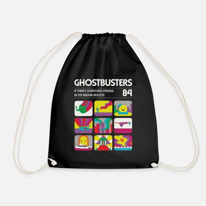 Ghostbusters Retro '84 Tiles - Drawstring Bag - black