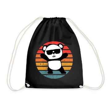 Panda Retro Cool Party Dance Retro Vintage Cadeau - Sac de sport léger - noir - Devant