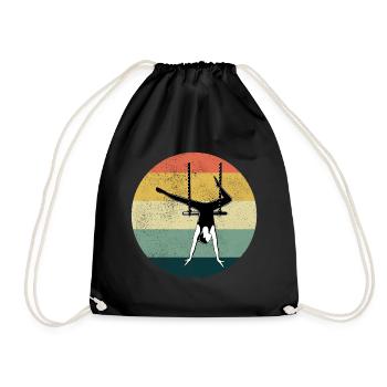 Static Trapeze Artist Circus Gymnastics Vintage - Drawstring Bag - black - Front