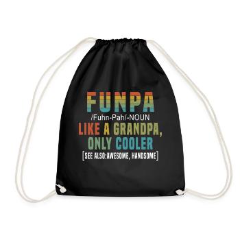 Funpa Like A Grandpa, Only Cooler T-shirt - Drawstring Bag - black - Front