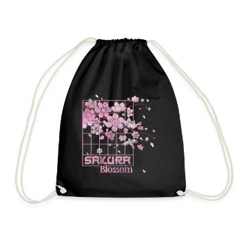 Cherry Blossoms Nature Symbol Pink - Drawstring Bag - black - Front