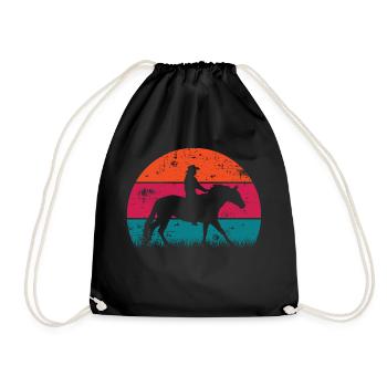 Life Is Better With Horses Design Horsing Shirt - Drawstring Bag - black - Front