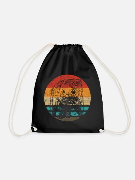 Wombat Retro Style Vintage - Turnbeutel - Schwarz