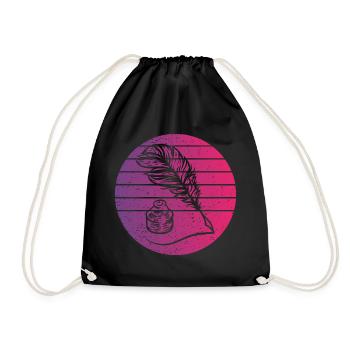 Écriture de style rétro vintage - Sac de sport léger - noir - Devant