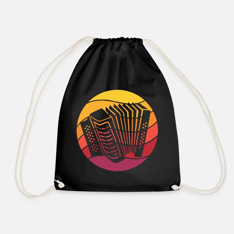 Akkordeon Retro Style Vintage - Turnbeutel - Schwarz