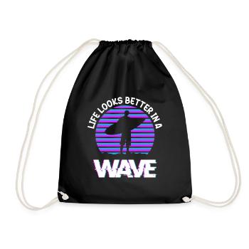 Wave Hawaii Water Sports - Drawstring Bag - black - Front