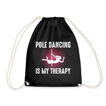 Pole Sport Dance Dancer Competition Acrobatics - Drawstring Bag - black - Front