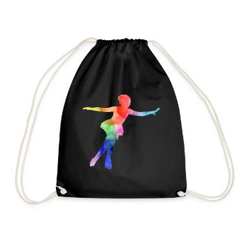 Eiskunstlauf Eiskunstlauf Schlittschuh Schlittschuh Tanz Wintersport - Turnbeutel - Schwarz - Vorne