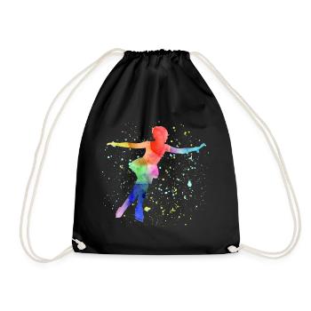 Eiskunstlauf Eiskunstlauf Schlittschuh Schlittschuh Tanz Wintersport - Turnbeutel - Schwarz - Vorne