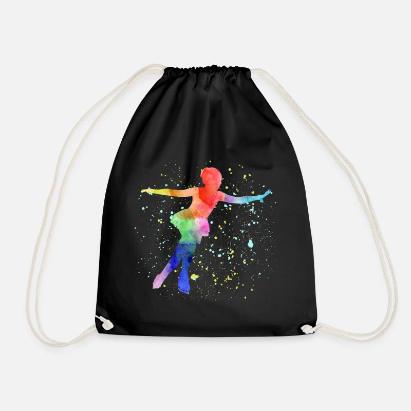 Eiskunstlauf Eiskunstlauf Schlittschuh Schlittschuh Tanz Wintersport - Turnbeutel - Schwarz