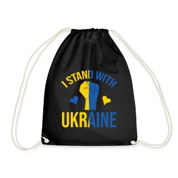I Stand With Ukraine - Drawstring Bag - black - Front