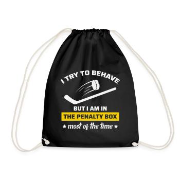 Ice Hockey Player Team Goalie Winter Sports - Drawstring Bag - black - Front