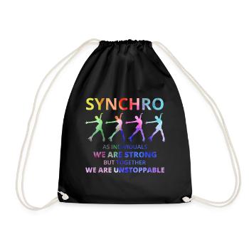 Synchro Synchron Eiskunstlauf Eiskunstläufer - Turnbeutel - Schwarz - Vorne