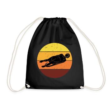 Rodelrodeln Schlittenrennen Extreme Vintage Retro - Turnbeutel - Schwarz - Vorne