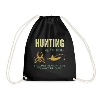 Chasse Pêche Chasseurs Pêcheurs Outdoor Drôle - Sac de sport léger - noir - Devant