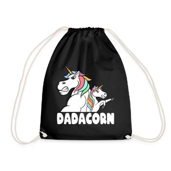 Unicorn Magic Dad Grandfather Relative Dadacorn - Turnbeutel - Schwarz - Vorne
