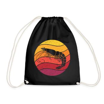 Crevettes Retro Style Vintage - Sac de sport léger - noir - Devant