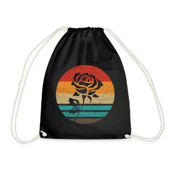 Rose Retro Style Vintage - Sac de sport léger - noir - Devant