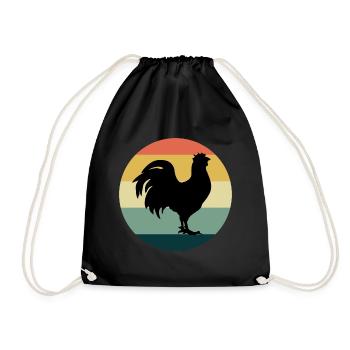 Hühnerliebhaber Geflügelzüchter Farming Vintage Retro - Turnbeutel - Schwarz - Vorne