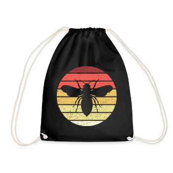 Honigbiene Retro Style Vintage - Turnbeutel - Schwarz - Vorne