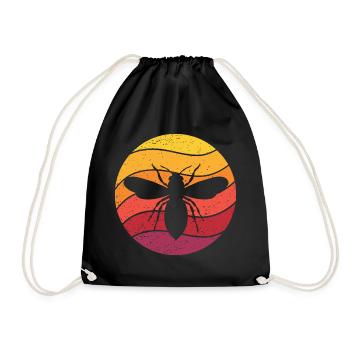 Honigbiene Retro Style Vintage - Turnbeutel - Schwarz - Vorne