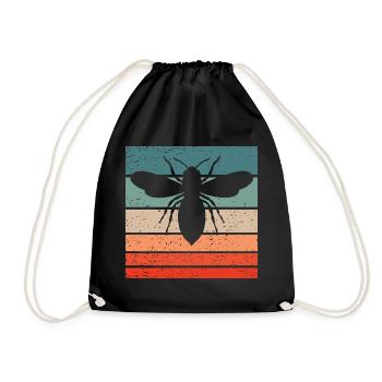 Honigbiene Retro Style Vintage - Turnbeutel - Schwarz - Vorne