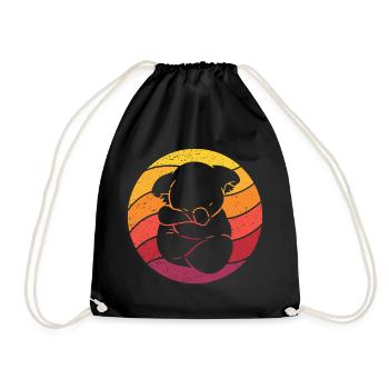 Koala Retro Style Vintage - Turnbeutel - Schwarz - Vorne