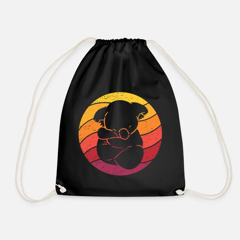 Koala Retro Style Vintage - Turnbeutel - Schwarz