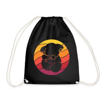 Koala Retro Style Vintage - Turnbeutel - Schwarz - Vorne