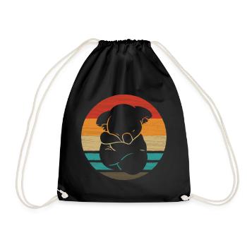 Koala Retro Style Vintage - Turnbeutel - Schwarz - Vorne