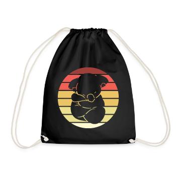 Koala Retro Style Vintage - Turnbeutel - Schwarz - Vorne