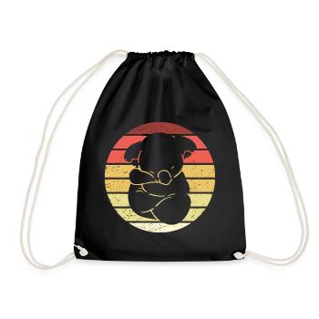 Koala Retro Style Vintage - Turnbeutel - Schwarz - Vorne