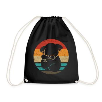 Koala Retro Style Vintage - Turnbeutel - Schwarz - Vorne