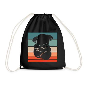 Koala Retro Style Vintage - Turnbeutel - Schwarz - Vorne
