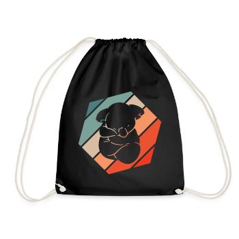 Koala Retro Style Vintage - Turnbeutel - Schwarz - Vorne