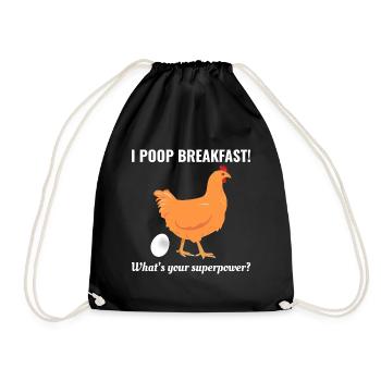 Chicken Lover Poultry Farmer Farming Farm Funny - Drawstring Bag - black - Front