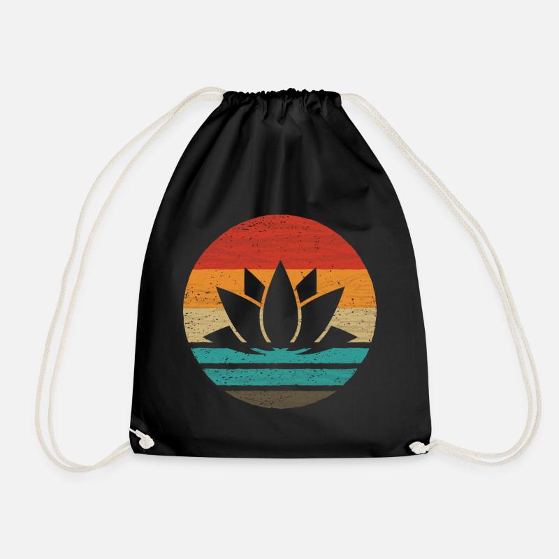 Lotus Retro Style Vintage - Turnbeutel - Schwarz